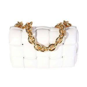 Bottega Veneta Chalk Maxi Intrecciato Lambskin Chain Cassette Bag